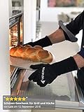 VENETUS-BBQ Grillhandschuhe hitzebeständig bis 500 °C | 36 cm extra lang | Premium Ofenhandschuhe feuerfest für die Küche | Ideales Geschenk für Männer | 1 Paar - 5