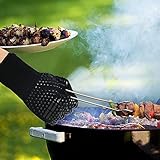 Karrong Grillhandschuhe Hitzebeständig Ofenhandschuhe, BBQ Handschuhe Hitzebeständig bis zu 500℃ / 932℉ mit EN407 Zertifizierte für BBQ, Grill, Kochen, Backen, Schweißen, Schwarz(1 Paar) - 5