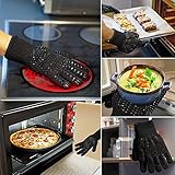 Karrong Grillhandschuhe Hitzebeständig Ofenhandschuhe, BBQ Handschuhe Hitzebeständig bis zu 500℃ / 932℉ mit EN407 Zertifizierte für BBQ, Grill, Kochen, Backen, Schweißen, Schwarz(1 Paar) - 6