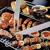 SIEGES BBQ Grillbesteck -Set, 3 Stück Grill-Zubehör Edelstahl-Geschirr Inklusive Schaufel Zangen & Gabel für Outdoor-Camping-Picknick - 