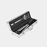 Rustler RS-0548 Grillbesteck Set im Aluminium Koffer, 3-teilig, silber, 45 x 24 x 45 cm - 