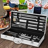 Broil-master 18-teiliges Edelstahl Grillbesteck Barbecue Set, inkl. BBQ Aluminiumkoffer - 