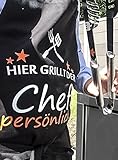 HIER GRILLT DER CHEF PERSÖNLICH - Grill-, Küchen-, Latzschürze - Schwarz - 