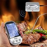 Wireless Barbecue Grill Thermometer ,SGODDE Digital Zeitmesser mit großem LCD-Display , Grillthermometer Bratenthermometer mit Timer für BBQ Kochen, Grill, Ofen, Fleisch, Indoor / Outdoor-Grill silber - 