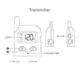 Grillthermometer Vinsic® Fleischthermometer BBQ Thermometer 2 Fühler 100m Fernbedienung wiederaufladbarer Funk Ofenthermometer Raucher, Grill, Ofen Digital Fleisch Thermometer - 