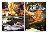 Sandford BBQ KING Grillzange mit Stand-Füßen | Grillbesteck – extra lang | XXL Küchen-Zange aus Edelstahl – rostfrei | Grillbesteck für hygienisch sauberes Ablegen | Mehrzweckzange | Grillzubehör - 