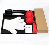 Grillzange Edelstahl BBQ Backmatte Handschuhe Einweg ilauke Grill Set Grillmatte Silikon Pinsel Mehrzweckzange Grillbesteck Küchenzange Lebensmittelqualität - 